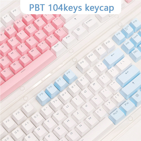 PBT translucide rétro-éclairage touches 104 touches mécanique clavier clé capuchon Double coup clé capuchon pour Cherry MX ► Photo 1/6