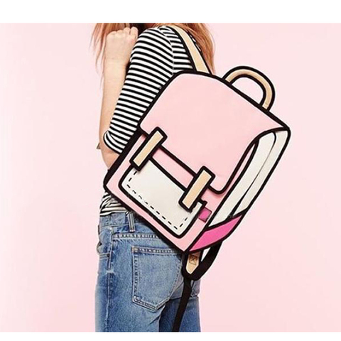 Sac à dos dessin animé 3D pour femmes et hommes, sac d'école sur toile Style 3D, livre de dessin, Mochila pour adolescents ► Photo 1/6