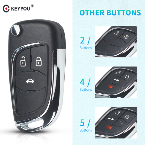 KEYYOU – coque de clé télécommande à 2/3/4/5 boutons, pour Chevrolet Cruze 2014 2011 2012 2010, Impala, Camaro, Aveo, Epica Lova ► Photo 1/6