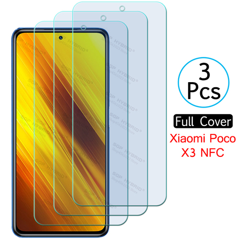 Verre de protection d'origine pour xiaomi poco x3 nfc verre trempé protecteur d'écran pour ksiomi xiaom poco x3 nfc 1 à 3 feuilles 6.67