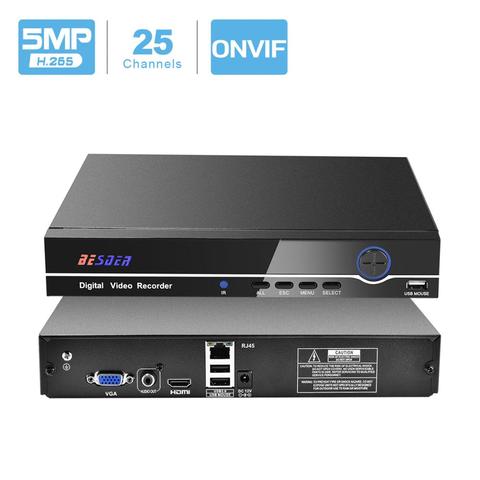 BESDER HI3536C H.265 8CH 4 k/25CH 5MP CCTV NVR Max 4 k Sortie ONVIF Sécurité Enregistreur Vidéo H.265 1CH Audio I/O 1 * Port SATA ► Photo 1/6