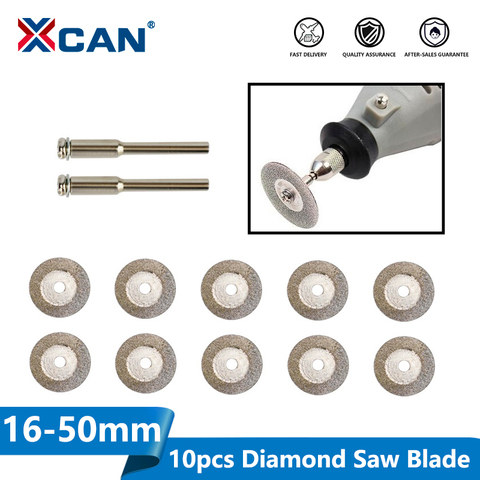 XCAN 10 pièces 16-60mm diamant lame de scie Mini diamant meule circulaire lame de scie pour couper Jade outil rotatif Mini lame de scie ► Photo 1/6