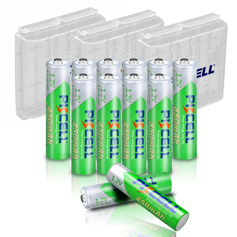 12PC X PKCELL AAA batterie 850mAh 1.2v pilas recargables aaa faible autodécharge Ni-MH Batteries avec 3PC AAA boîtier de batterie ► Photo 1/6