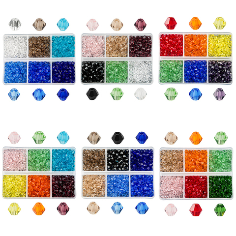 600 pièces en gros 4mm verre Bicone perles cristal perles à facettes autriche 5238 perle broderie pour la fabrication de bijoux meilleure vente couleur ► Photo 1/6
