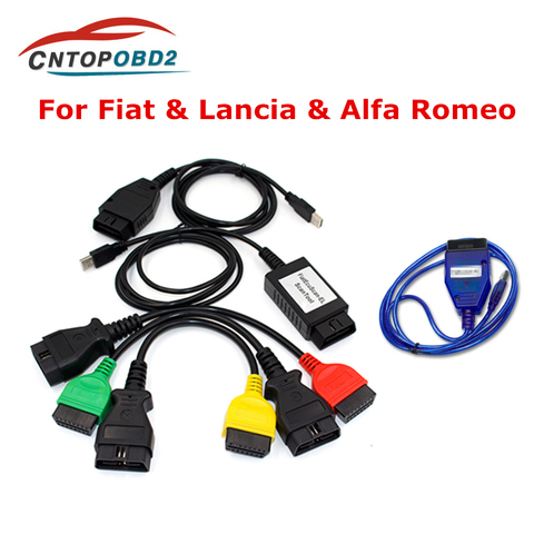 Pour Fiat ECU Scanner OBD câbles de Diagnostic adaptateurs FiatECUScan + MultiECUScan pour Fiat / Alfa Romeo / Lancia OBD2 Scanner ► Photo 1/6