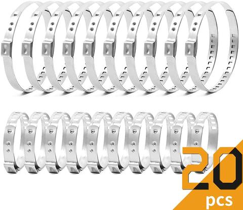 MIKKUPPA – ensemble de 20 colliers de serrage universels, en acier inoxydable, réglables, pour arbre d'entraînement ► Photo 1/6