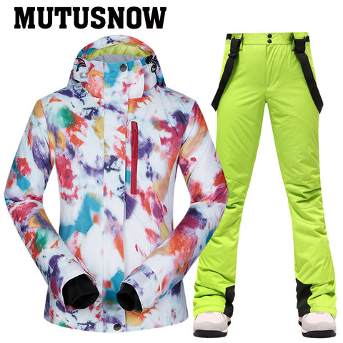 -30 degrés Ski costume femmes hiver femmes vestes et pantalons chaud imperméable veste femme en plein air Snowboard cyclisme Camping marque ► Photo 1/6