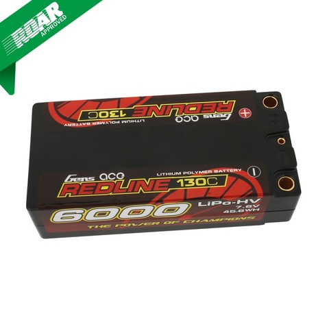 Gens ace-batterie Redline, série 4000mAh/5800mAh/6000mAh/6600mah/8200m, boîtier rigide 7.6V 130C 2S, batterie HV Lipo, avec étui rigide et prise en T ► Photo 1/6