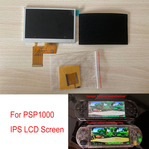 Écran IPS LCD avec amélioration de la luminosité des couleurs, pour console de jeu PSP1000, Sony PSP 1000, kit de balayage LCD, câble ► Photo 1/6