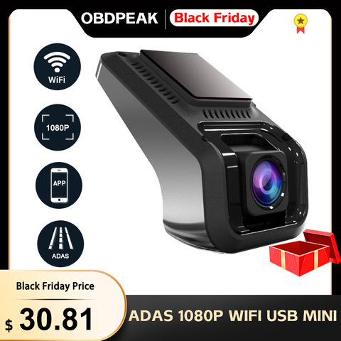 OBDPEAK-Mini caméra de tableau de bord, enregistreur numérique pour voiture, X9 Pro ADAS, 1080P, WiFi, capteur G, USB, Vision nocturne ► Photo 1/6