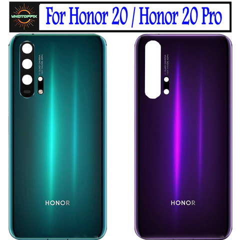 Coque arrière pour Huawei Honor 20 Pro, 6.26 pouces, couvercle de batterie, boîtier en verre avec adhésif ► Photo 1/5