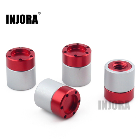 INJORA-pièces en Aluminium, 4 pièces, bouchon central de roue M4, écrous pour chenille axiale 1/10 RC SCX10 90046 TRX4 Tamiya Recat, pièces de voiture ► Photo 1/6