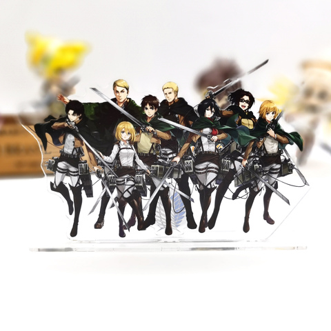 L'Attaque des titans, figurine en acrylique avec support,shingeki no Kyojin, personnages de Mikasa, Eren, Armin, Levi, Erwin, Hange, super anime, ► Photo 1/3