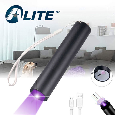 TMWT – pointeur laser uv usb 3W avec batterie 18650 intégrée. Lampe de poche puissante à ultraviolets, 365nm, avec filtre, torche en aluminium ► Photo 1/6