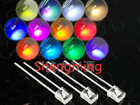 100 pièces 2x3x4mm rouge vert bleu blanc jaune chaud blanc rose diode de éclairage à led super lumineux diffusé eau claire 2*3*4mm ► Photo 1/6