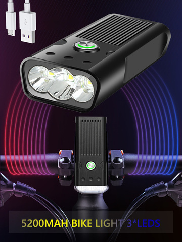 3led s Vélo Lumière 5200mah Étanche À La Pluie De Chargement USB LED 20000 Lumens VTT Lampe Frontale Phare Ultra-Léger de Poche Vélo Lumière ► Photo 1/6