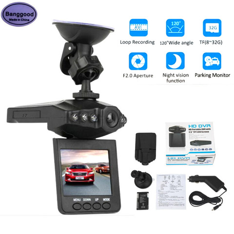 Caméra de tableau de bord pour voiture H198, avec écran LCD TFT 2.5 pouces, 6 IR LED, Vision nocturne rotative FHD, Dashcam avant, enregistreur vidéo DVR ► Photo 1/1