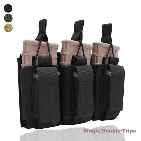 1000D Double couche tactique Molle pochette de magazines simple/Double/Triple fusil pistolet Mags cartouche pochettes chasse Mag support ► Photo 1/6