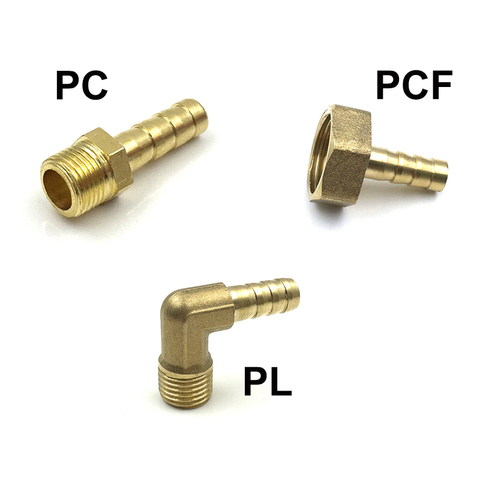 Connecteur pagode 6 8 10 12 14mm connecteur de tuyau, filetage de queue de tuyau 1/8 1/4 3/8 1/2 raccords de tuyau d'eau en laiton ► Photo 1/5