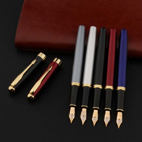 Baoer – stylo à plume 388 en métal, haute qualité, cadeau d'affaires, noir doré, papeterie scolaire et de bureau pour étudiants ► Photo 1/6