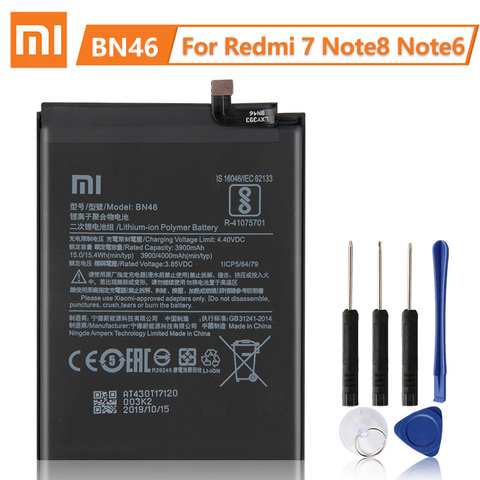 Batterie de remplacement d'origine XiaoMi BN46 pour Xiaomi Redmi Note8 Note 8 Redmi 7 Redmi7 Note 6 Note6 NOTE 8T 4000mAh ► Photo 1/6
