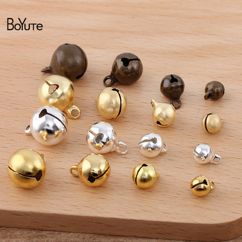 BoYuTe (200 pièces/lot) 6-8-10-12MM métal laiton cloche perles clochette noël Jingle cloche bijoux à bricoler soi-même accessoires ► Photo 1/6