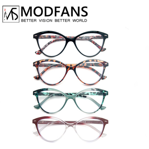 Lunettes de lecture yeux de chat femmes légères loupes dames élégantes lecteurs lunettes avec charnière à ressort dioptrie + 1.0 + 4.0 ► Photo 1/6