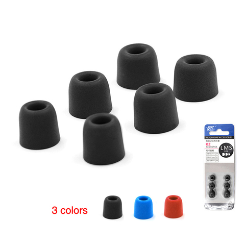 3 paires (6 Pcs) d'origine KZ Isolation Du Bruit Confortable Mémoire Mousse Oreille Conseils S M L Taille Pour KZ Casque ► Photo 1/6