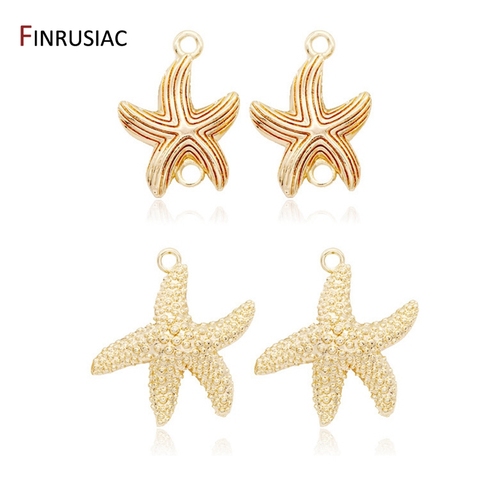 Pendentifs et boucles d'oreilles en or véritable 14K, accessoires de fabrication de bijoux, étoile de mer, pendentifs, colliers, boucles d'oreilles, nouveauté 2022 ► Photo 1/6