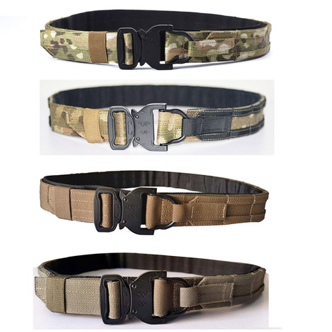 Ceinture de Combat militaire tactique CS en plein air, 3.8CM de large, pour la chasse et le tir, ceinture de Combat intérieure et extérieure Multicam MOLLE ► Photo 1/6