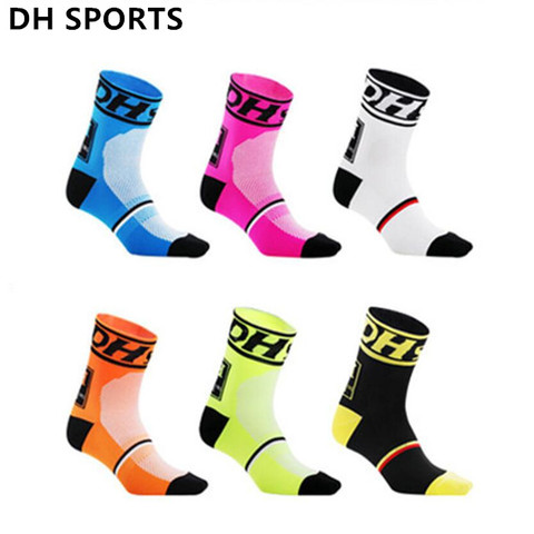 Chaussettes de cyclisme pour hommes et femmes, chaussettes de Compression, professionnelles, de marque, pour la course et l'équitation, vélo en plein air, nouvelle collection, DH-01 ► Photo 1/6