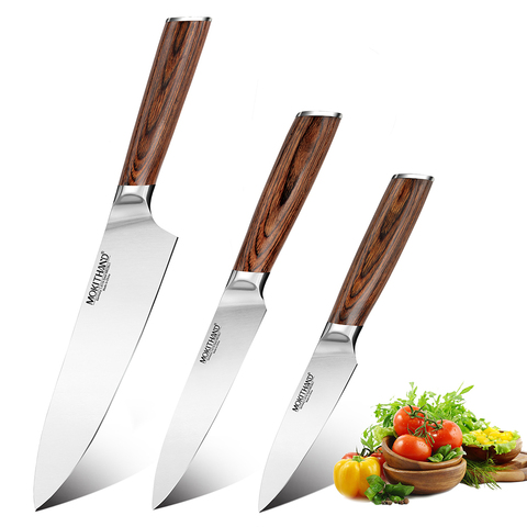 Couteau de Chef japonais, allemagne 1.4116, ensemble de couteaux de cuisine professionnels, couteau utilitaire de boucher à légumes en acier à haute teneur en carbone pour la cuisine ► Photo 1/6
