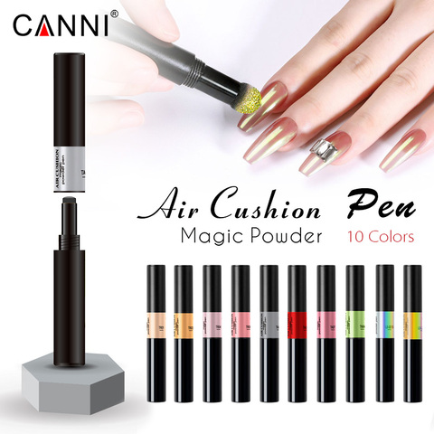 CANNI nouveaux ongles Art facile à utiliser stylo à poudre magique 10 couleurs stylo à poudre en métal ► Photo 1/6