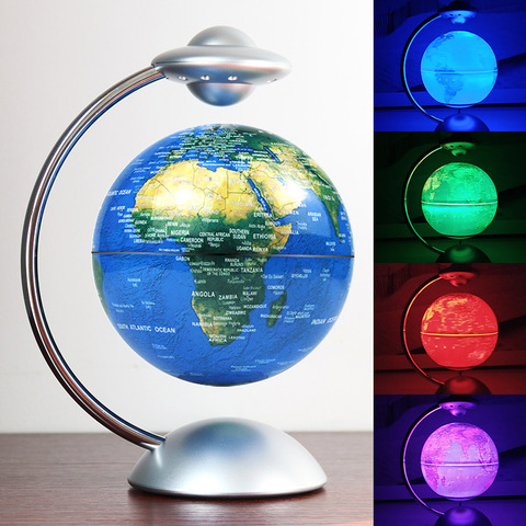 Lampe Led 3D flottante à lévitation magnétique colorée, Globe rotatif de 14cm, luminaire décoratif d'intérieur, idéal comme cadeau de vacances ► Photo 1/6