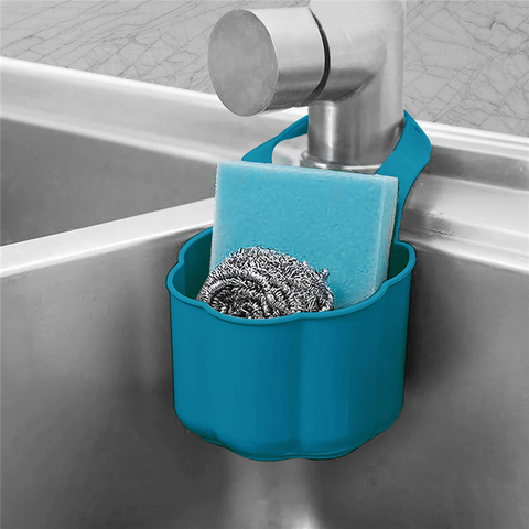 Cuisine éponge Drain support PP caoutchouc toilette savon étagère organisateur éponge étagère de rangement panier lavage tissu outils robinet monté ► Photo 1/6