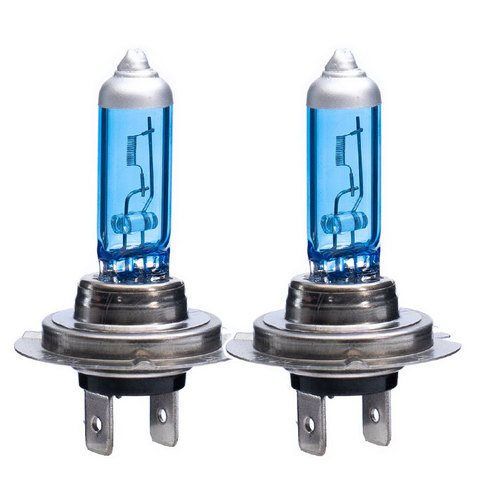 Ampoule de phare de voiture halogène, H4 H7 H1 H3 55W 5000K blanc brillant 12V bleu xénon, lampe en verre, 9005 9006 HB4, 2 pièces ► Photo 1/6