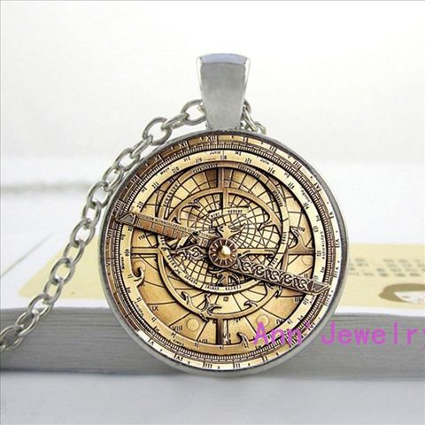 Steampunk drame chutes mystères pendentif collier verre hommes Astrolabe femmes ► Photo 1/1