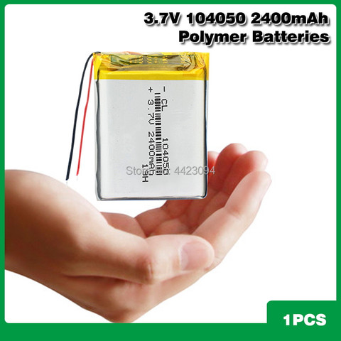 Batterie li-polymère Rechargeable, 2400mAh, 104050, remplacement pour haut-parleur MP3 MP4 DVD PDA ► Photo 1/6