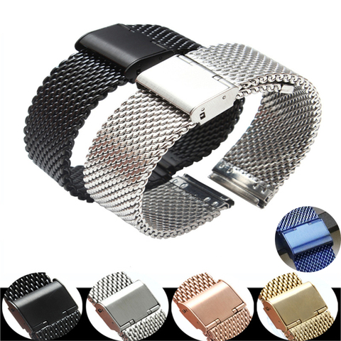 Bracelet de montre 20mm 22mm maille acier inoxydable remplacement pour DW Smart or Rose bleu noir AAA cuir milanais de haute qualité ► Photo 1/6