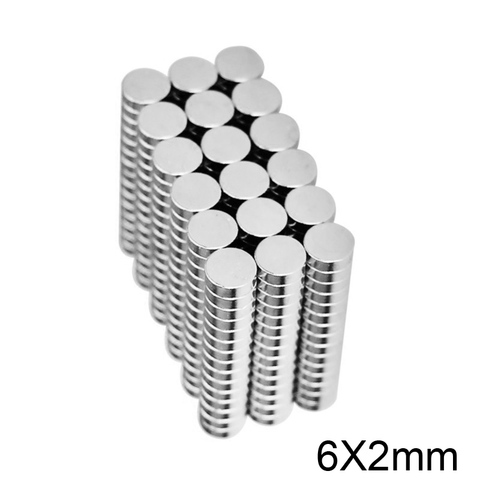 Mini aimants circulaires forts 6x2mm, 50 ~ 1000 pièces, disque magnétique en néodyme N35, 6x2mm, aimants NdFeB permanents 6x2mm ► Photo 1/6