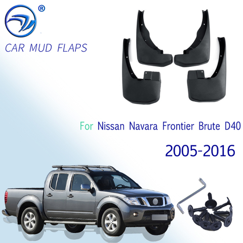 Bavette pour Nissan Navara frontière Brute D40 2005 ~ 2016 garde-boue garde-boue éclaboussures bavettes garde-boue accessoires 2006 2007 2008 2009 ► Photo 1/6