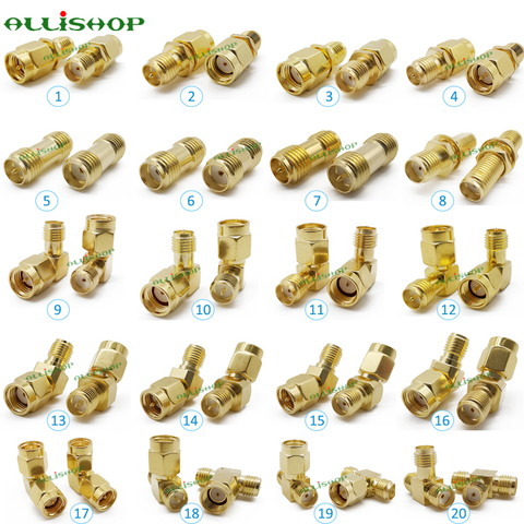 Connecteur d'antenne WiFi SMA RP SMA mâle et femelle, Kit d'adaptateur Coaxial RF SMA mâle et femelle, prise SMA, convertisseur RF, 2 pièces ► Photo 1/6