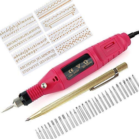 Électrique Mini Graveur Stylo Mini Bricolage Gravure Outil Kit Pour Le Verre En Métal En Céramique En Plastique de Bijoux En Bois Avec Pointe À Tracer Graveur 30 Embouts ► Photo 1/6