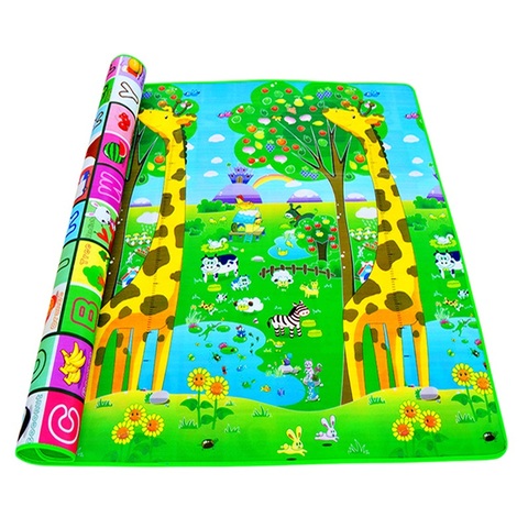 Tapis imperméable Double face pour bébés, lettres de fruits, motif de dessin animé, Surface de sol douce imprimée, tapis d'escalade Happy ferme ► Photo 1/6