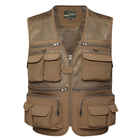 Gilet de Camouflage militaire tactique pour homme, gilet d'été de grande taille pour photographe, gilet sans manches avec de nombreuses poches ► Photo 1/6