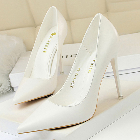 BIGTREE chaussures femmes pompes mode talons hauts chaussures noir rose blanc chaussures femmes chaussures de mariage dames Stiletto femmes talons 2022 ► Photo 1/6