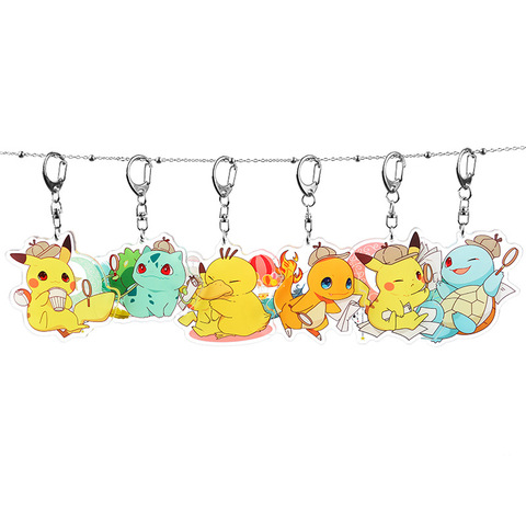 Porte-clés figurines Pokemon Pikachu, porte-clés, décorations de sac modèle poupées modèle, jouet cadeau d'anniversaire pour enfants ► Photo 1/6