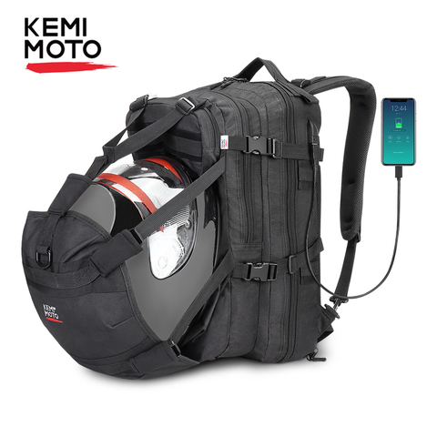 Sac à dos pour moto, sacs de casque de grande capacité, sac de rangement étanche, avec Port USB, sac à dos pour moto, universel ► Photo 1/6