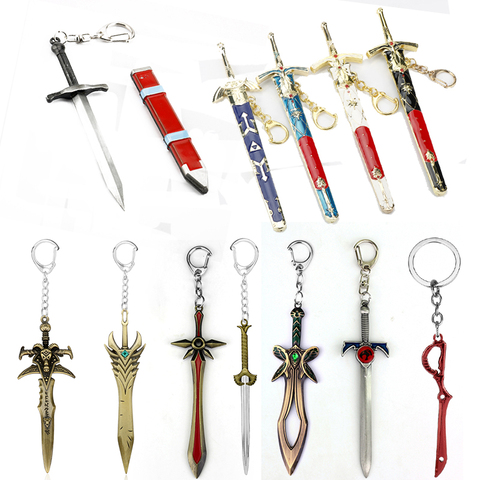 Épée pendentif porte-clés Cosplay jouets hommes Cosplay arme porte-clés émail bijoux en alliage de Zinc Llaverios ► Photo 1/2