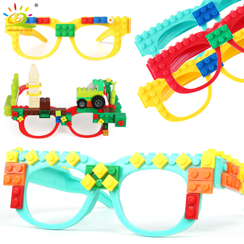 Blocs de construction lunettes plaque de base cadre ninja amis Police ville bricolage jouets lunettes briques noël cadeau fête accessoires enfant ► Photo 1/6